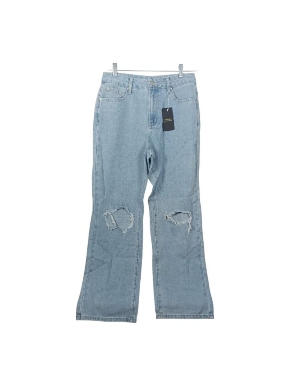 Nv Felix Jeans Light Blue Denim Women Size M(6) NWT High Rise W30 L29 Distressed
